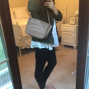 Tory Burch Marion Flap- Pebbled Leather Bag